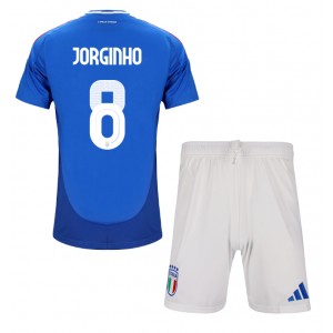 Fotbalové Dres Itálie Jorginho Frello #8 Dětské Domácí Oblečení ME 2024 Krátký Rukáv (+ trenýrky)